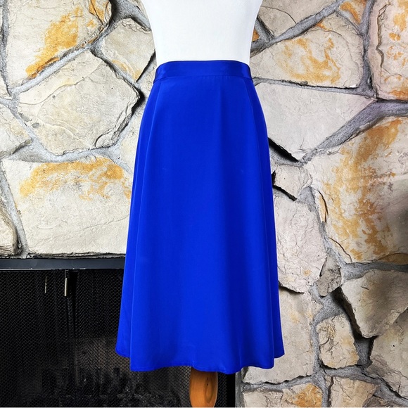 J. Crew Dresses & Skirts - J. Crew Silk A-Line Midi Skirt Cobalt Blue | 6